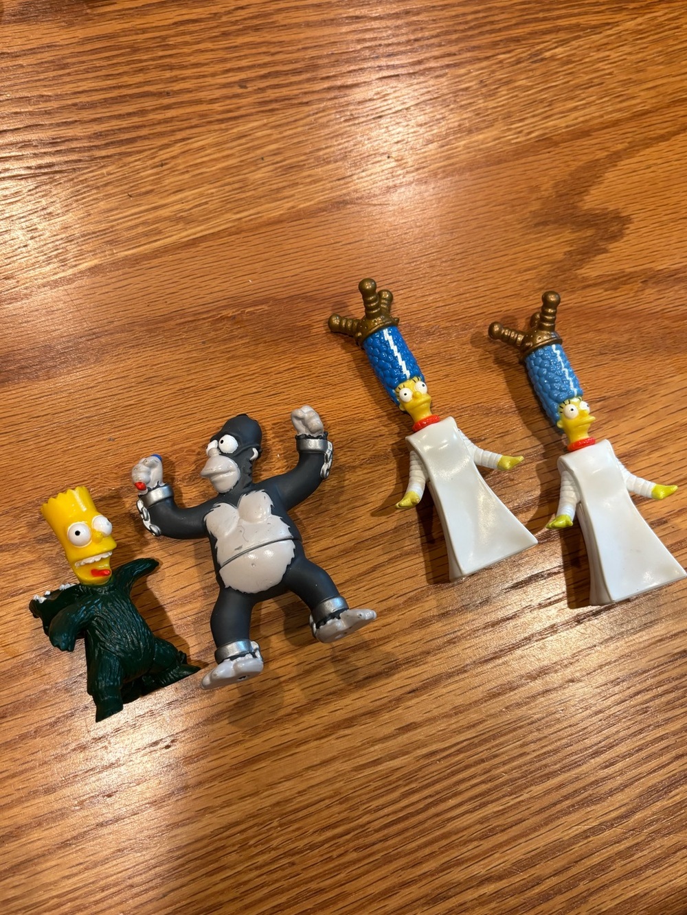 The Simpsons Toy Figure Lot - Bart, Gorilla, & Two Marge Figures Burger King